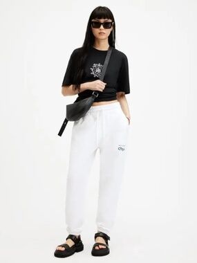 ALLSAINTS Caliwater Relaxed Fit Sweatpants - Optic White Small MSRP $169